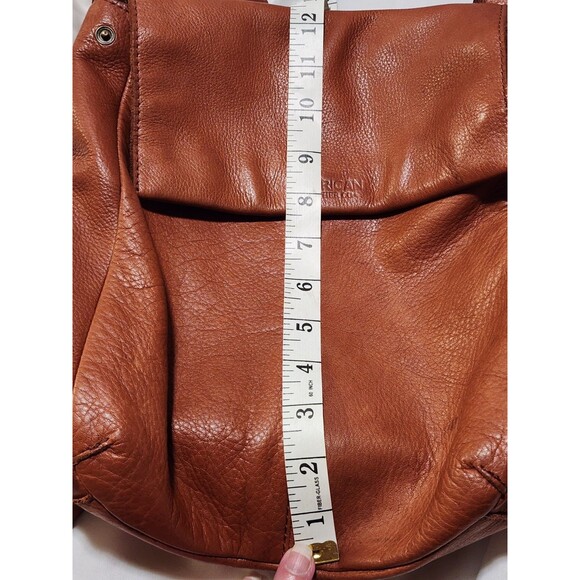 American Leather Company Liberty Tumbled Leather Backpack Cognac Zip/Snaps - Picture 12 of 16